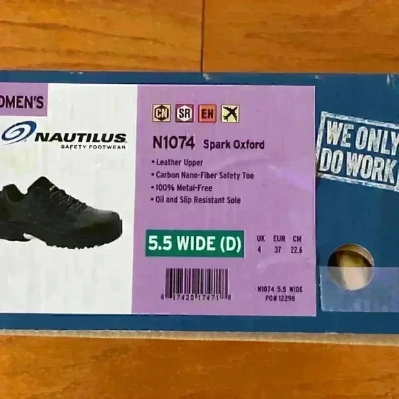 Nautilus Safety Footwear Spark CT Spark Oxford Women,s Black 5.5 - Wide N1074 - Picture 7 of 7